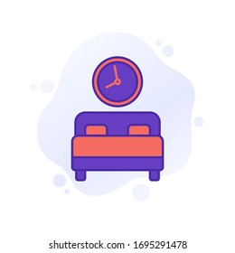 sleeping time vector icon with outline