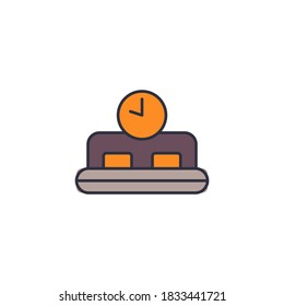 Símbolo de icono del vector de tiempo de dureza aislado en fondo blanco