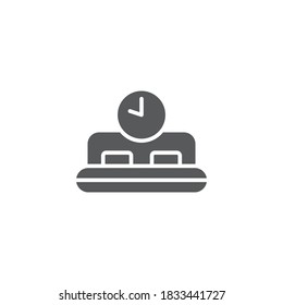 Símbolo de icono del vector de tiempo de dureza aislado en fondo blanco