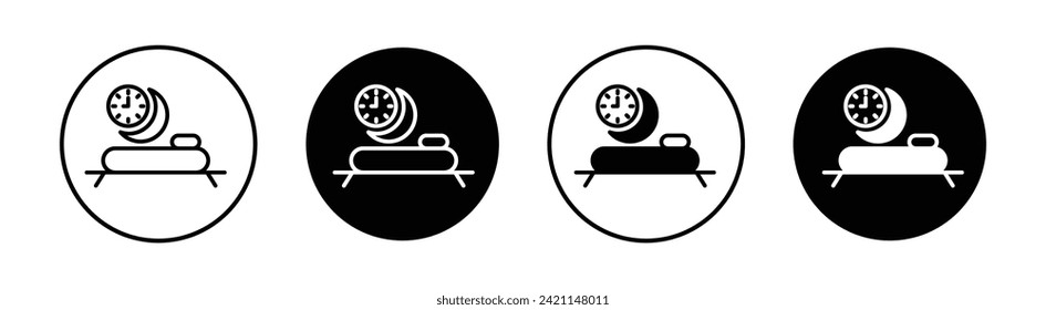 Sleeping time vector line icon illustration.