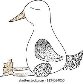Sleeping tired duck.