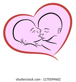 Sleeping twins in the graphic heart