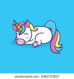 Diseño de Vector dibujado a mano de unicornio durmiente