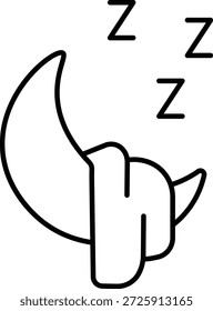 Diseño de ícono de línea de Vector para dormir