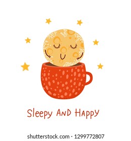 sleeping vector moon print