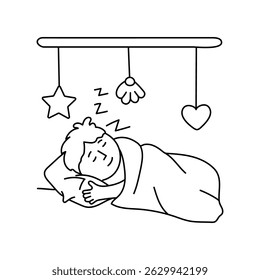 Sleeping vector outline illustrations. EPS 10 file