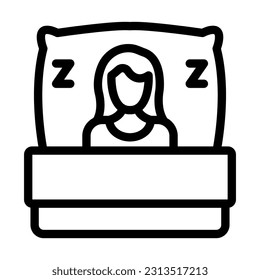 Sleeping Vector Thick Line Icon For Personal And Commercial Use.
