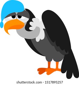 Sleeping vulture, illustration, vector on white background.