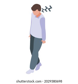 Sleeping Walking Boy Icon Isometric Vector. Sleep Man. Walk Routine