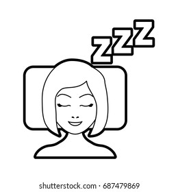 Sleeping woman avatar icon
