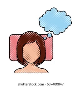 Sleeping woman avatar icon