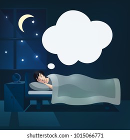 Sleeping Woman Dream Cloud Vector Illustration Stock Vector (Royalty ...