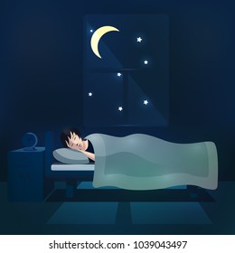 Sleeping woman near the window vector illustration
