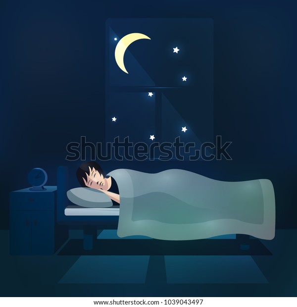 Sleeping Woman Near Window Vector Illustration Stock Vector (Royalty ...