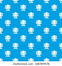 Sleeping woman pattern vector seamless blue repeat for any use