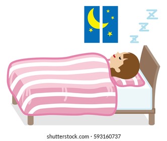 Sleeping woman -Pink color Bedclothes