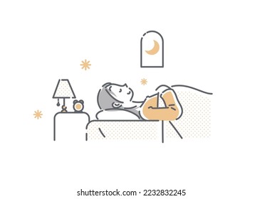 sleeping woman  simple line illustrations