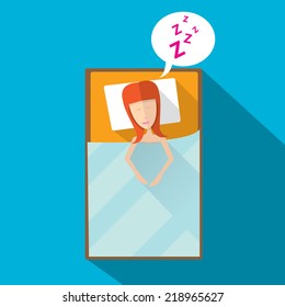 sleeping woman vector illustration