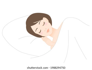 Sleeping woman. White background. vector illustration.