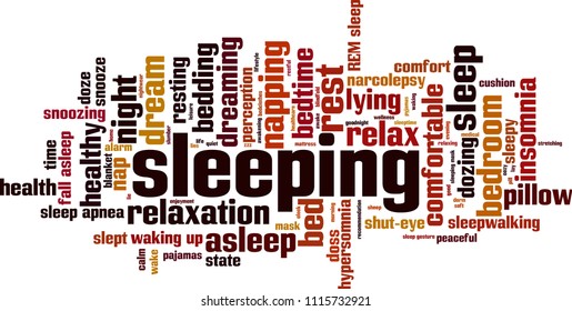 Sleeping word cloud concept. Vector illustration