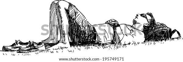 Sleeping Young Man Stock Vector Royalty Free 195749171 Sleeping Young Man Stock Vector Royalty Free 195749171