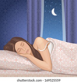 The sleeping young woman