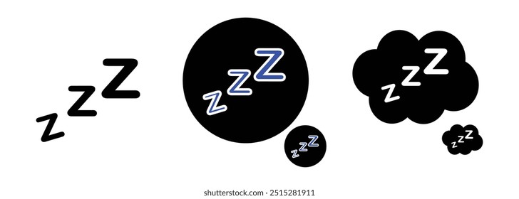 sleeping zzz icon. Sleep comic bubble zzz icon vector illustration. 