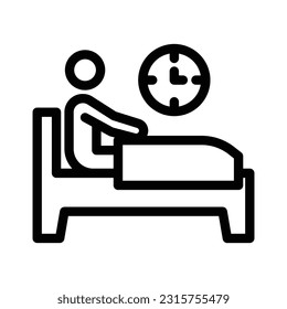 sleepless line icon illustration vector graphic