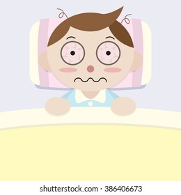 sleepless man cartoon vector