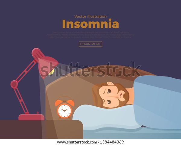 眠れない男の顔の漫画のキャラクターは不眠症に悩まされる 暗闇の夜に目を開いた男 がベッドのコンセプトに横たわっている 悲しい男性は目を覚まし 疲れ切っているので 問題のベクターイラストを見ることができません のベクター画像素材 ロイヤリティフリー