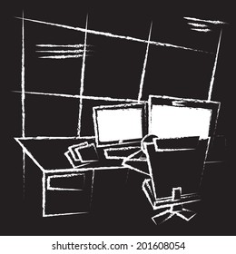 sleepless night in front of computer monitor