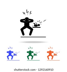 Sleepless nights of parents, not a sleeping child multicolor icons