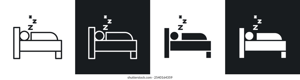 Sinal de proibição de dormir em cores pretas e brancas.