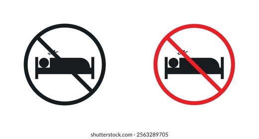 Sleepover ban sign pack for app and website ui designs.