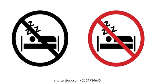 Sleepover ban sign vectors in flat syle
