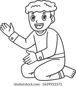 Sleepover Boy Telling Stories Isolated Coloring 