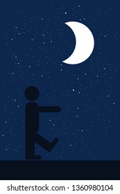 Sleepwalking / Sleep walking - sleepwalker man is walking during night. 