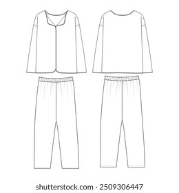 Modelo de design Sleepwear. Ilustração vetorial de pijamas