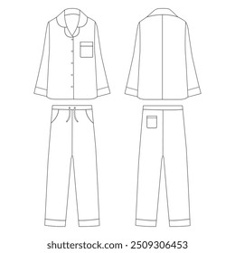 Sleepwear design template. Vector illustration of Pajamas