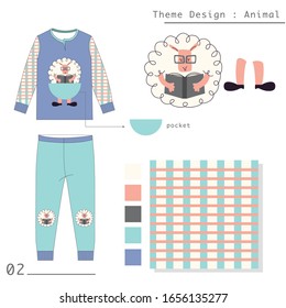 Sleepwear kids animal fun design 