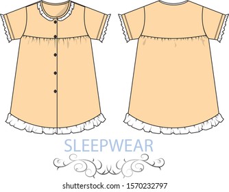sleepwear for lady vector template