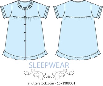 sleepwear for lady vector template