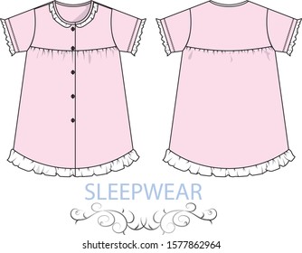 sleepwear for lady vector template