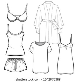 sleepwear vector isolated template illustration