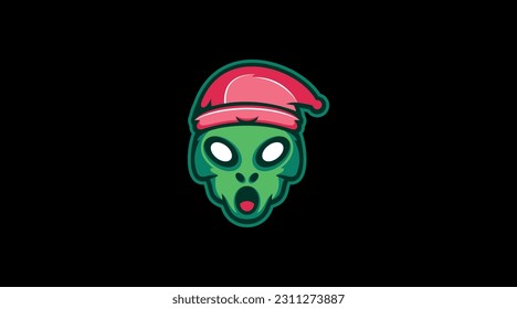 Sleepy Alien head logo abstract vector template