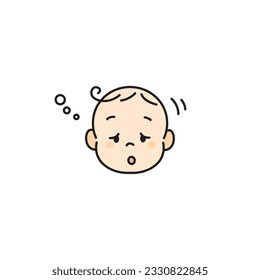 Sleepy Baby Face Icon Image