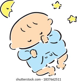 Sleepy Baby Illustration Night Stock Vector (Royalty Free) 1837662511