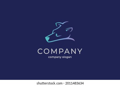 plantilla de logotipo del icono de la cabeza del oso dormido