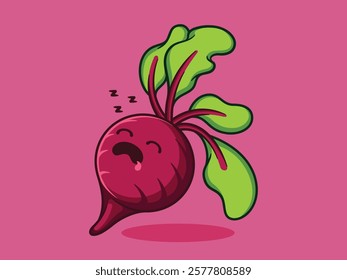 Sleepy Beetroot Illustration Vector Design