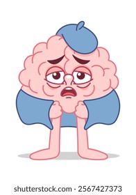 Sleepy brain character feeling weak